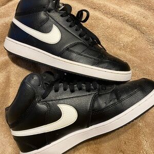 Women’s Nike Black and White Mid Sneakers